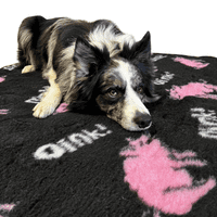 Pawstrading™ Premium PIG Oink BLACK Anti-Slip Backed Veterinary Fleece Bedding Vet Bed