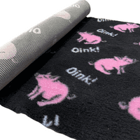 Pawstrading™ Premium PIG Oink BLACK Anti-Slip Backed Veterinary Fleece Bedding Vet Bed