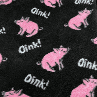 Pawstrading™ Premium PIG Oink BLACK Anti-Slip Backed Veterinary Fleece Bedding Vet Bed