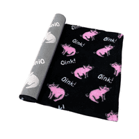 Pawstrading™ Premium PIG Oink BLACK Anti-Slip Backed Veterinary Fleece Bedding Vet Bed
