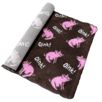 Pawstrading™ Premium PIG Oink BROWN Anti-Slip Backed Veterinary Fleece Bedding Vet Bed
