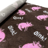 Pawstrading™ Premium PIG Oink BROWN Anti-Slip Backed Veterinary Fleece Bedding Vet Bed