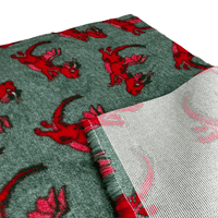 Pawstrading™ Premium RED DRAGON + GREEN Malb Anti-Slip Backed Veterinary Fleece Bedding Vet Bed