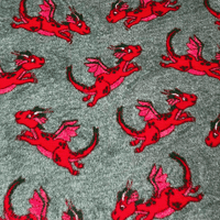 Pawstrading™ Premium RED DRAGON + GREEN Malb Anti-Slip Backed Veterinary Fleece Bedding Vet Bed