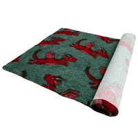 Pawstrading™ Premium RED DRAGON + GREEN Malb Anti-Slip Backed Veterinary Fleece Bedding Vet Bed