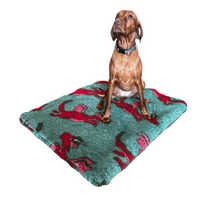 Pawstrading™ Premium RED DRAGON + GREEN Malb Anti-Slip Backed Veterinary Fleece Bedding Vet Bed