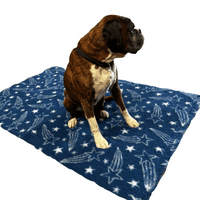 Pawstrading™ Premium Shooting STAR Navy BLUE Anti-Slip Backed Vet Bedding Fleece Bed