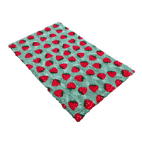 Pawstrading™ Premium STRAWBERRY Design Red Green Anti-Slip Backed Veterinary Vet Bedding Fleece Bed