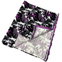 Pawstrading™ PURPLE CAMO Anti-Slip Backed Veterinary Fleece Bedding Vet Bed Mat