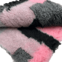 Pawstrading™ Rubber Backed Veterinary Fleece Bedding Dog Vet Bed / Mat Grey with PINK PATCHWORK