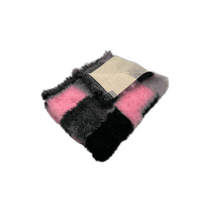 Pawstrading™ Rubber Backed Veterinary Fleece Bedding Dog Vet Bed / Mat Grey with PINK PATCHWORK