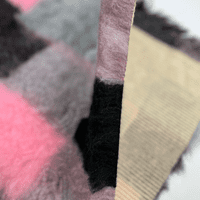 Pawstrading™ Rubber Backed Veterinary Fleece Bedding Dog Vet Bed / Mat Grey with PINK PATCHWORK