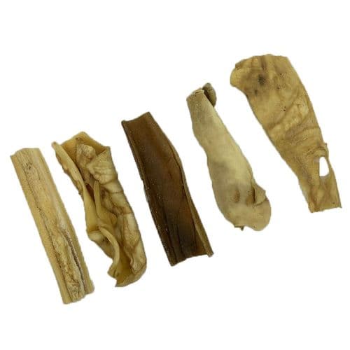 Pawstrading SKINS Natural Beef Head Scalp Skin Strips - Approx 15cm