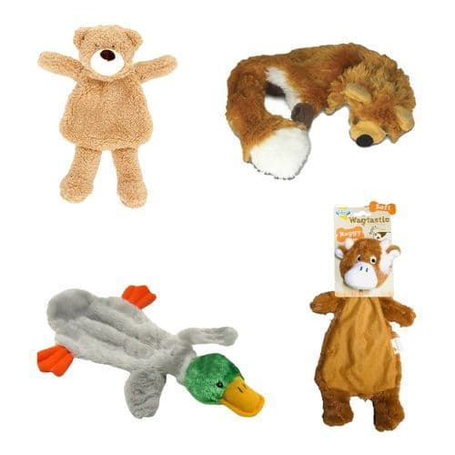 Raggy Unstuffed Dog Toys Cow / Fox / Bear / Duck