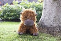 Rosewood Tough Plush Knot Rope Core COW Dog Squeaky Toy 39171