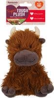 Rosewood Tough Plush Knot Rope Core COW Dog Squeaky Toy 39171