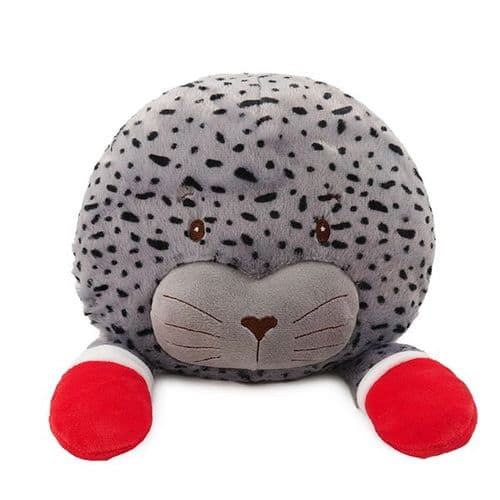 Rosewood Xmas Plush Seal, Festive seal dog toy, Grey Soft Large