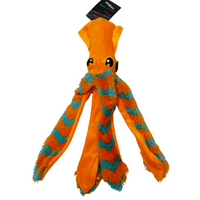 Squid Soft Plush Dog Toy Under Sea Animal Crinkle Squeaky Bright Colourful Plush