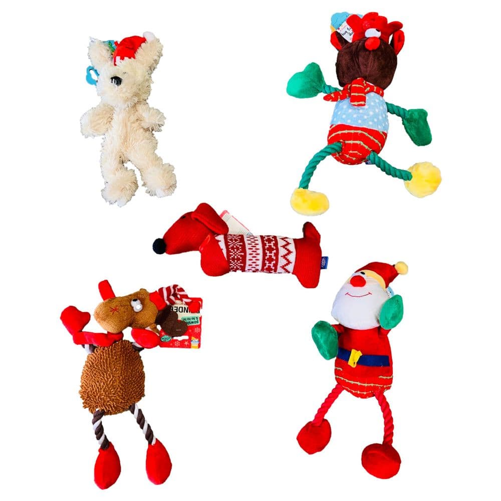 SUPER SOFT Christmas dog Toy Bundle 5 toys