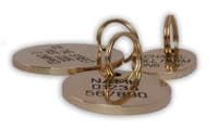 Tagiffany Luxury Pet ID Tag BRASS Circular Chunky  Tag