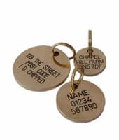 Tagiffany Luxury Pet ID Tag BRASS Circular Chunky  Tag