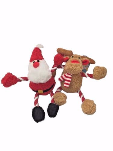 Toy Santa Reindeer Hug Tugz Rope Legs &Arms Soft Teddy Christmas Toy Gift Xmas 10408 noodle