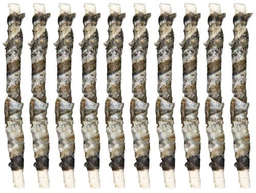 Trixie Chewy Twist with Fish x 10 Dog Chew Treat Hide & Dried Fish