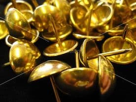 10 LARGE NON RUST BRASS 19mm UPHOLSTERY NAILS Furniture Tacks Studs