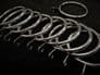 10 Silver Chrome Curtain Pole Rings - for 28mm - Metal rod ring and eye hooks