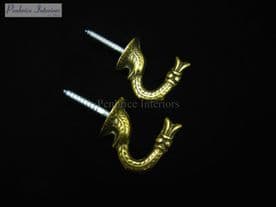 10 Solid Brass Elephant Trunk Curtain Tassel Hooks Best Quality Fabric Brassware