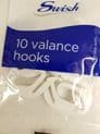 10 Swish Curtain Valance Hooks for use on Pelmet track Tape Hooks Code WL380W