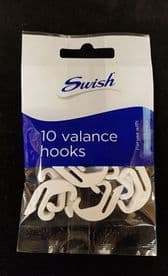 10 Swish Curtain Valance Hooks for use on Pelmet track Tape Hooks Code WL380W