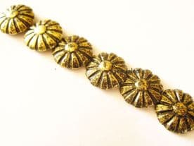 100 DAISY UPHOLSTERY NAILS BRASS FURNITURE STUDS chair