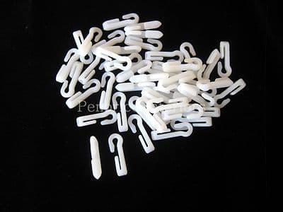 100 SILENT GLISS CURTAIN TRACK HOOKS - Small hook to attach to gliders and tape