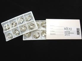 16 Crystal Buttons 25mm Diameter Clear Glass Round sew On 3015 Elements