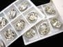 16 Crystal Buttons 25mm Diameter Clear Glass Round sew On 3015 Elements