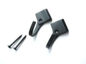 2 black curtain tieback wall hooks 5cm Diy builders multi use metal fixing