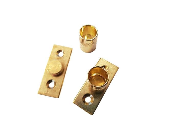 2 Brass Curtain Rod Recess Brackets 9 mm Pole Support Brackets Net Voile Socket