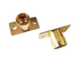 2 Brass Curtain Rod Recess Brackets 16mm Pole Support Brackets Net Voile Socket