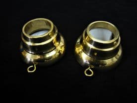 2 Brass Recess Pole Brackets 30mm Curtain Wardrobe Rail Supports