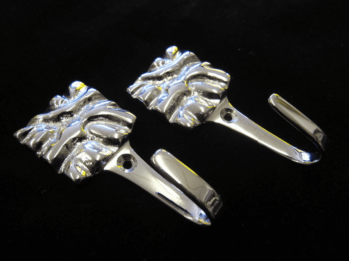 2 chrome Sandune nickel curtain tassel hooks door coat hook