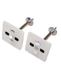 2 Curtain Holdbacks with Crystal Glass Detail Chrome Post Pillar Hold Backs