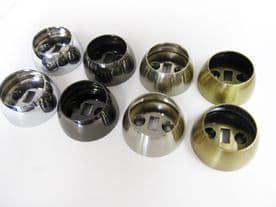 2 Curtain pole recess brackets for 35mm diameter rods Wardrobe rail support ends