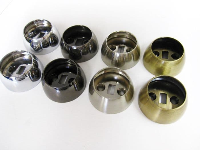 2 Curtain pole recess brackets for 35mm diameter rods Wardrobe rail support ends