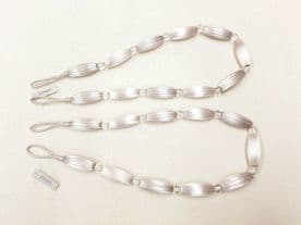 2 Dove Grey Curtain Bead Rope Tie Backs Pimlico HB660/DG Pair FabricTiebacks