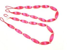 2 Fucshia Pink Curtain Bead Rope Tie Backs Pimlico HB660/FUS Pair Fabric Tieback