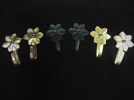 2 Large Metal Flower Curtain Tassel Tieback Hooks Tie Back Wall Tie-back Fixing