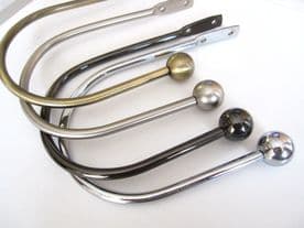 2 Metal curtain hold backs - Strong arm style holdbacks Jones Cosmos drape ties