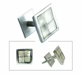 2 Mother of pearl square curtain tassel hooks NOT HOLDBACKS but small wall hook