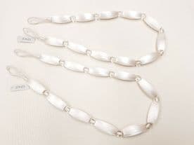 2 Off White Curtain Bead Rope Tie Backs Pimlico HB660/CF Pair FabricTiebacks